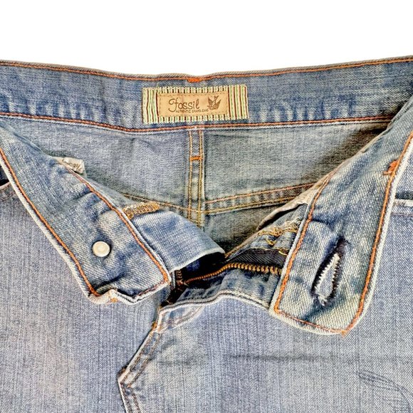 Fossil Denim Amara Mini Skirt Hummingbird Size 10 - Picture 5 of 9